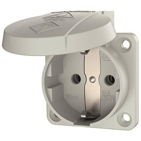 Mennekes 16A2P+E 230V 11030 SCHUKO-Anbau-Steckdose grau Install.Baumaterial Schaltermat/Geb.Steu