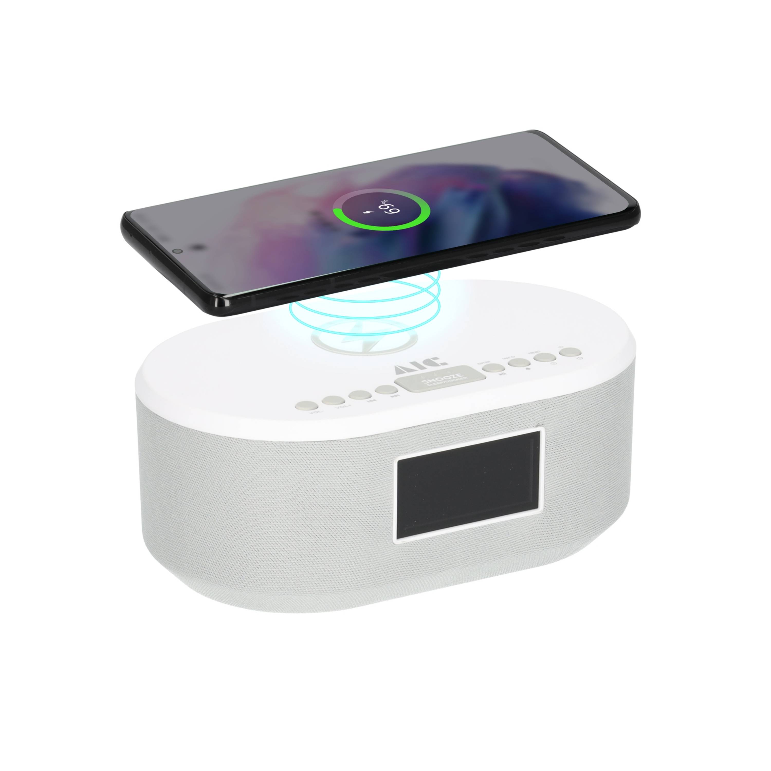 Radiowecker DAB mit Ladefunktion Bluetooth QI Funktion USB Dual Alarm AIC 18DAB