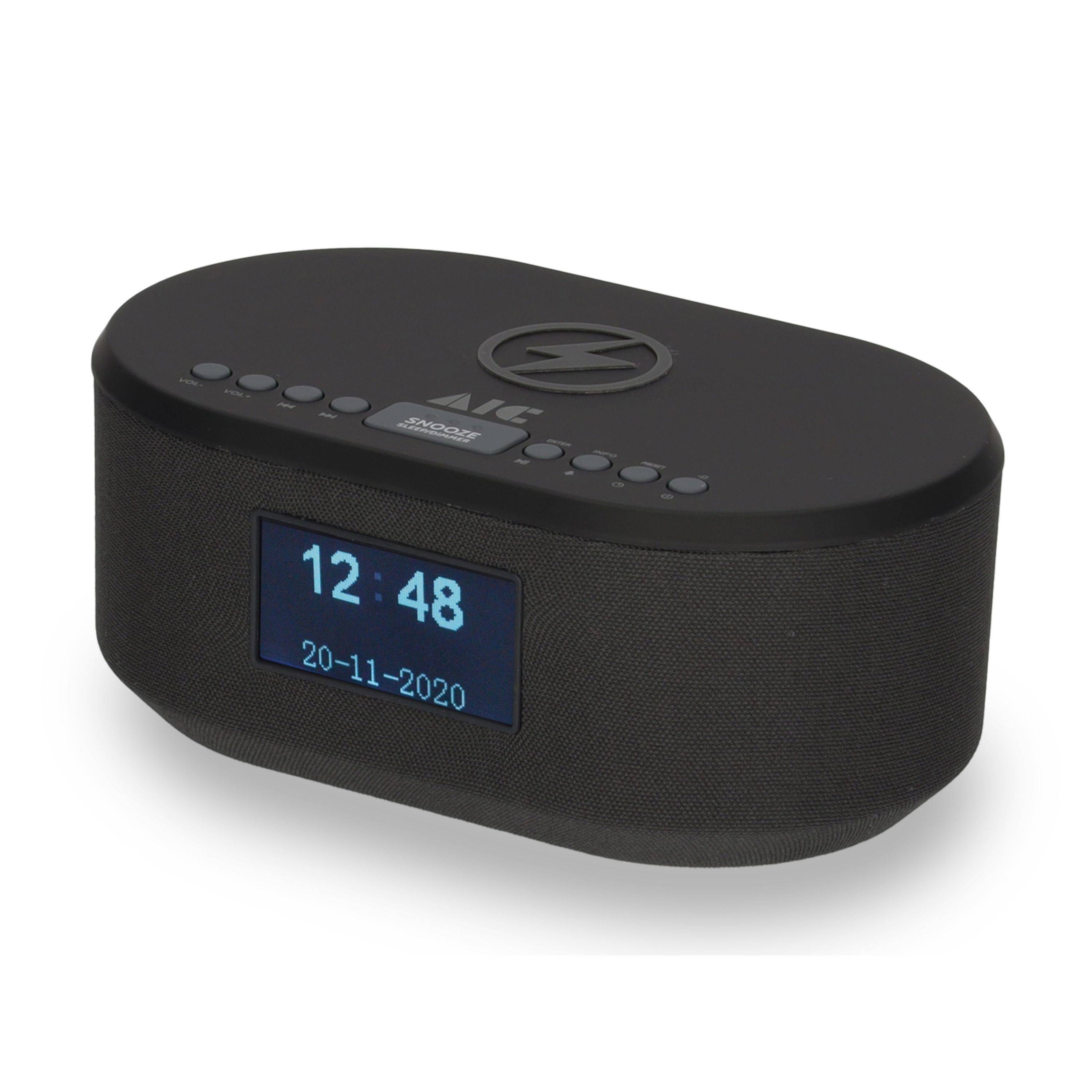 Radiowecker DAB mit Ladefunktion Bluetooth QI Funktion USB Dual Alarm AIC 18DAB