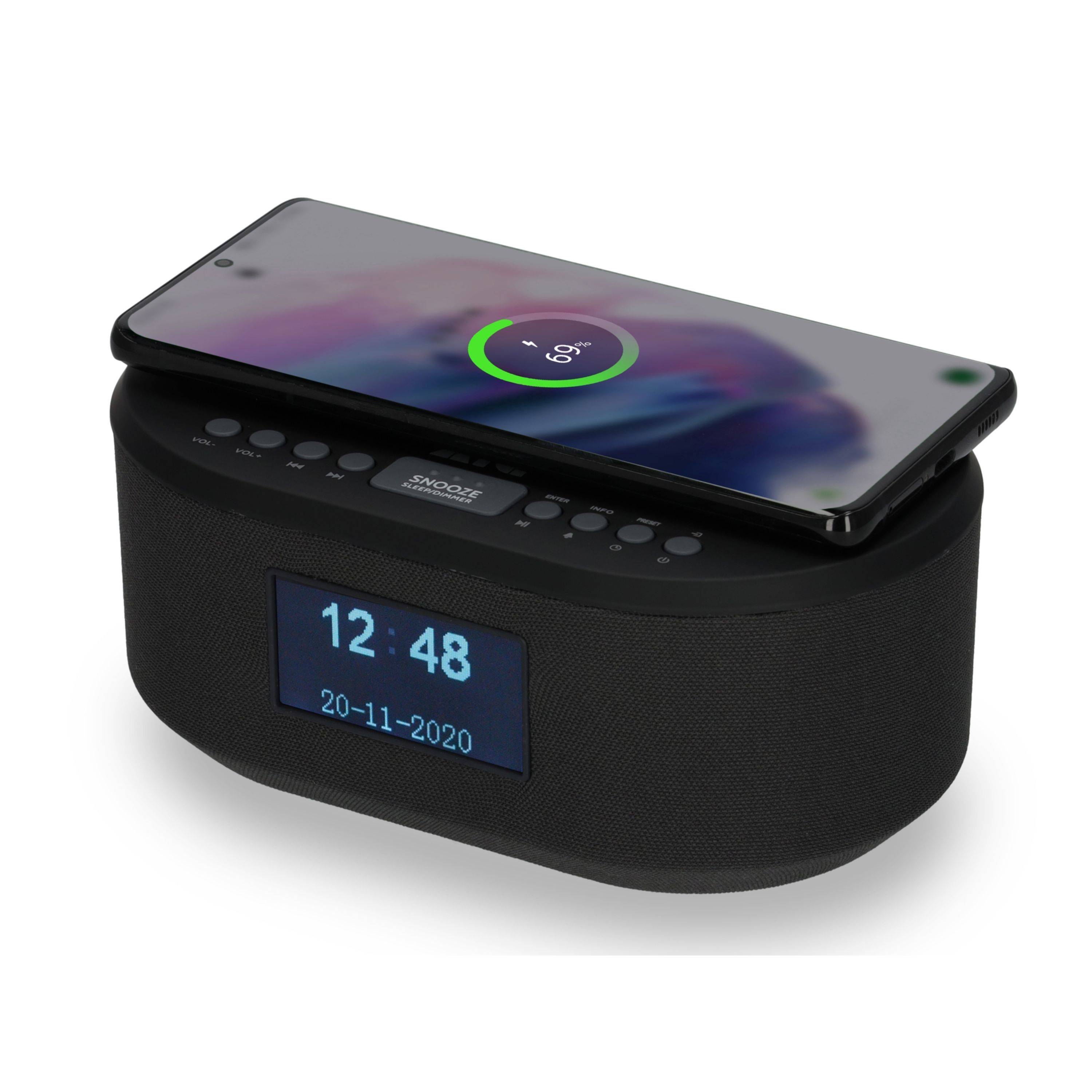Radiowecker DAB mit Ladefunktion Bluetooth QI Funktion USB Dual Alarm AIC 18DAB