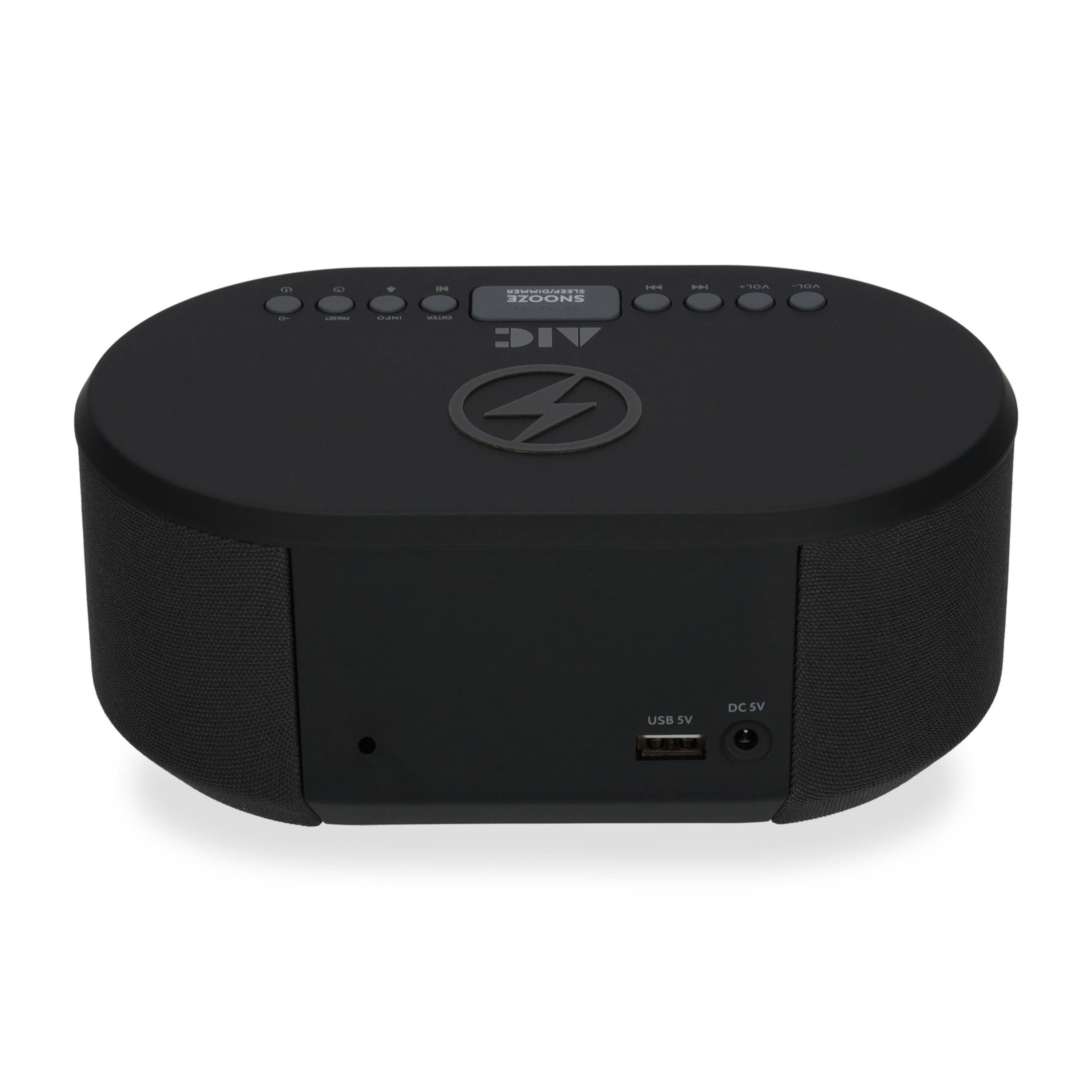 Radiowecker DAB mit Ladefunktion Bluetooth QI Funktion USB Dual Alarm AIC 18DAB