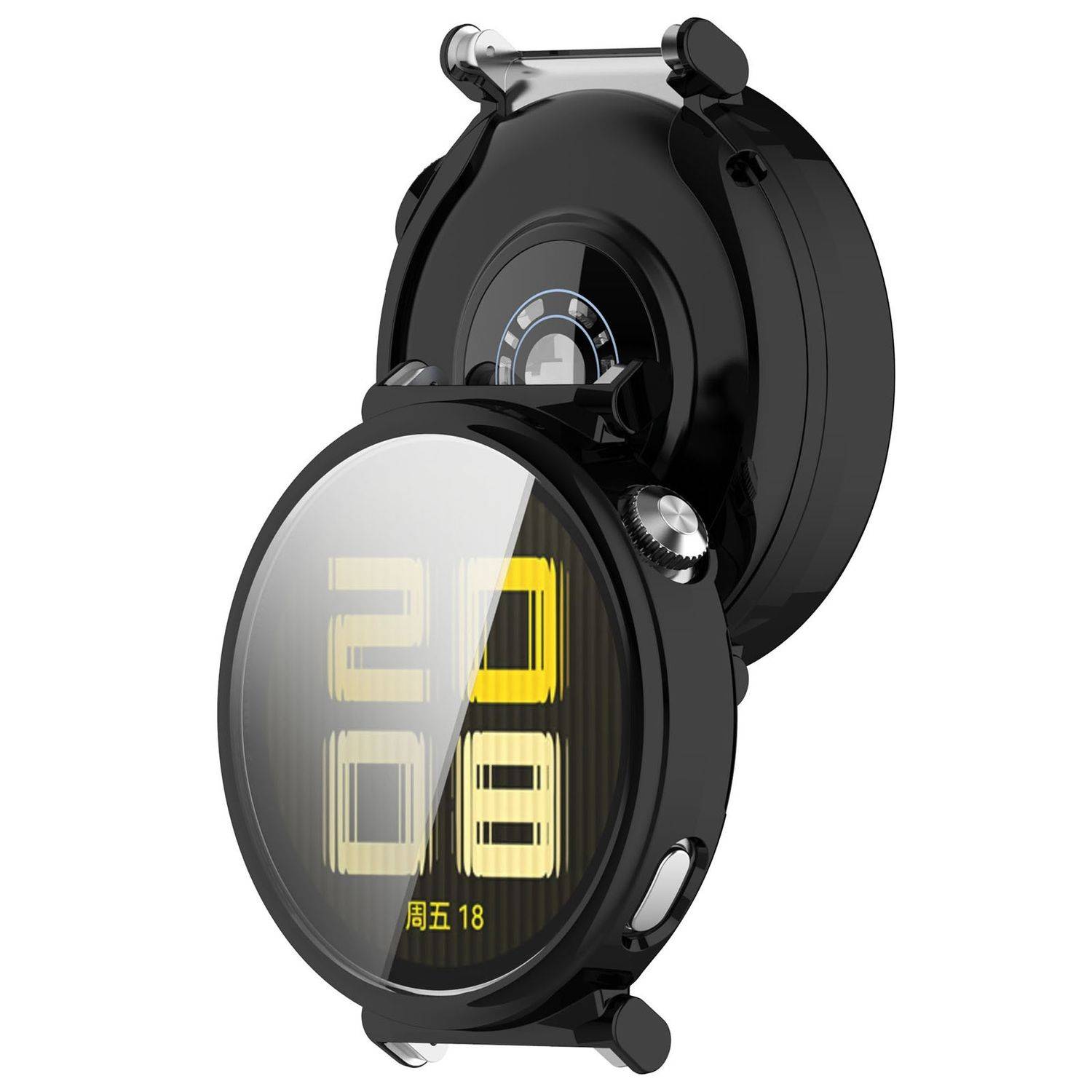 Für Huawei Watch GT 5 Pro 42mm Full Cover Soft TPU Smart Schutz Hülle Schwarz