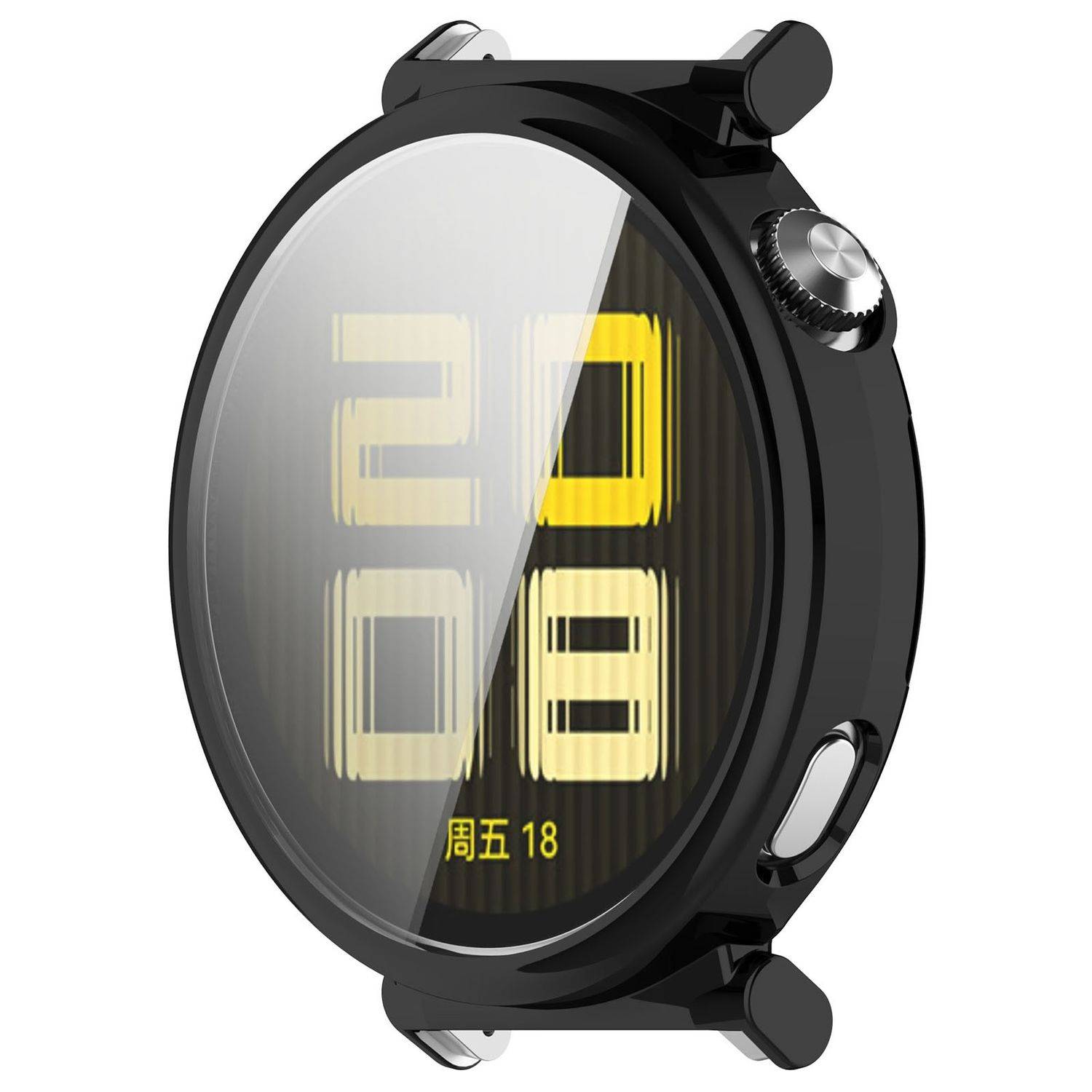 Für Huawei Watch GT 5 Pro 42mm Full Cover Soft TPU Smart Schutz Hülle Schwarz