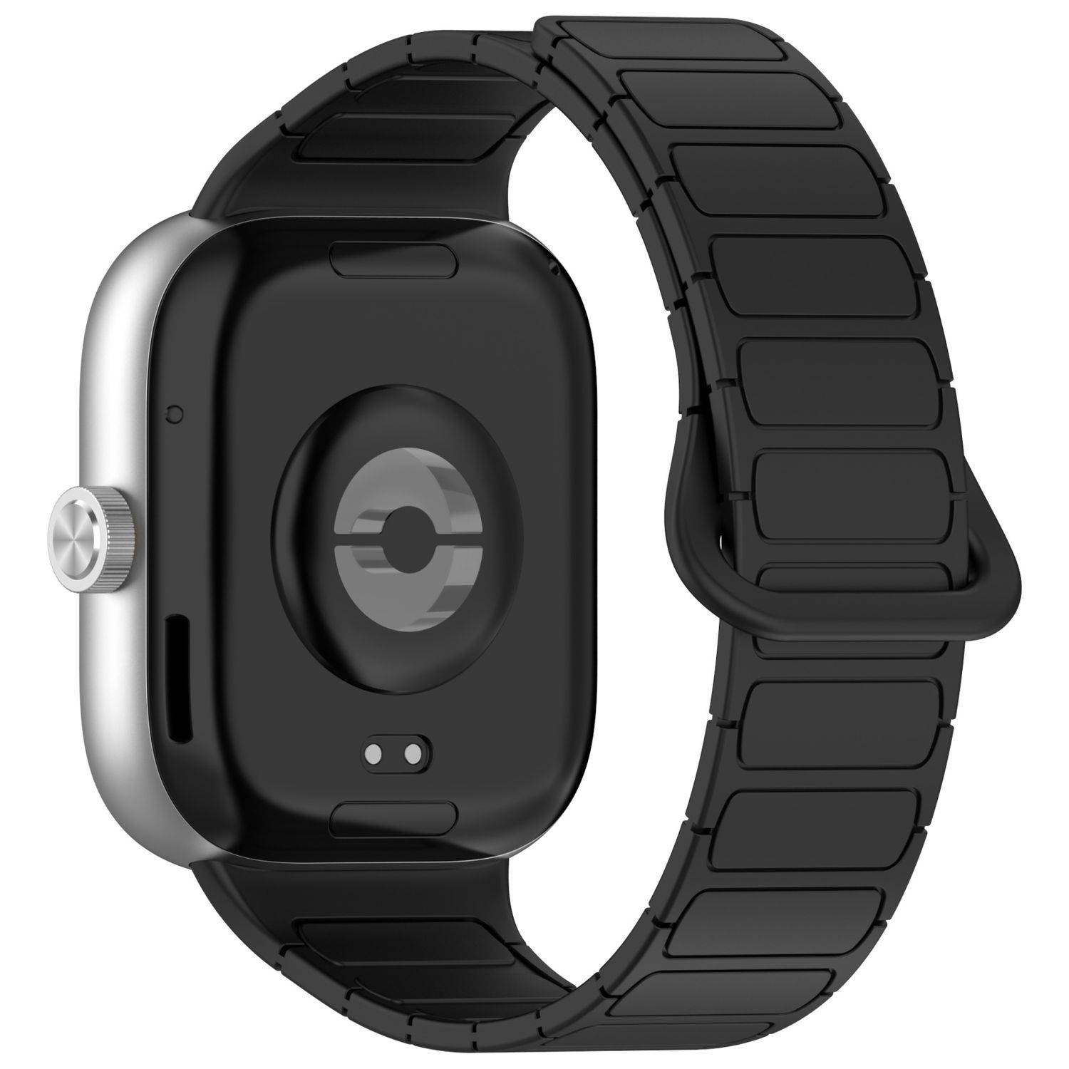 Für Xiaomi Smart Band 9 Pro / 8 Pro Two Color Silikon Magnetisches Ersatz Arm Band Schwarz