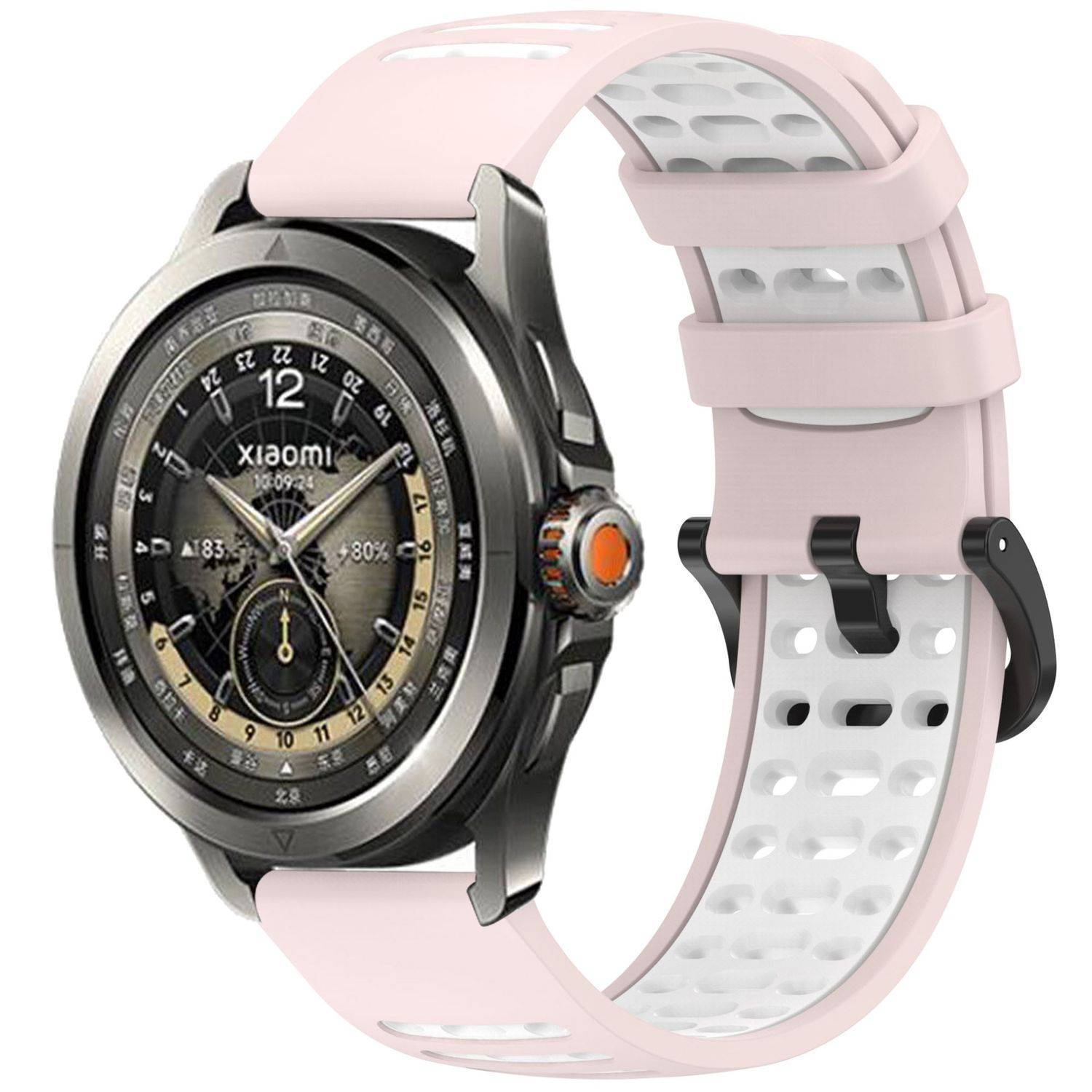 Für Xiaomi Watch S4 Sport Two Color Silikon Ersatz Watch Armband mit Schnellverschluss Rosa