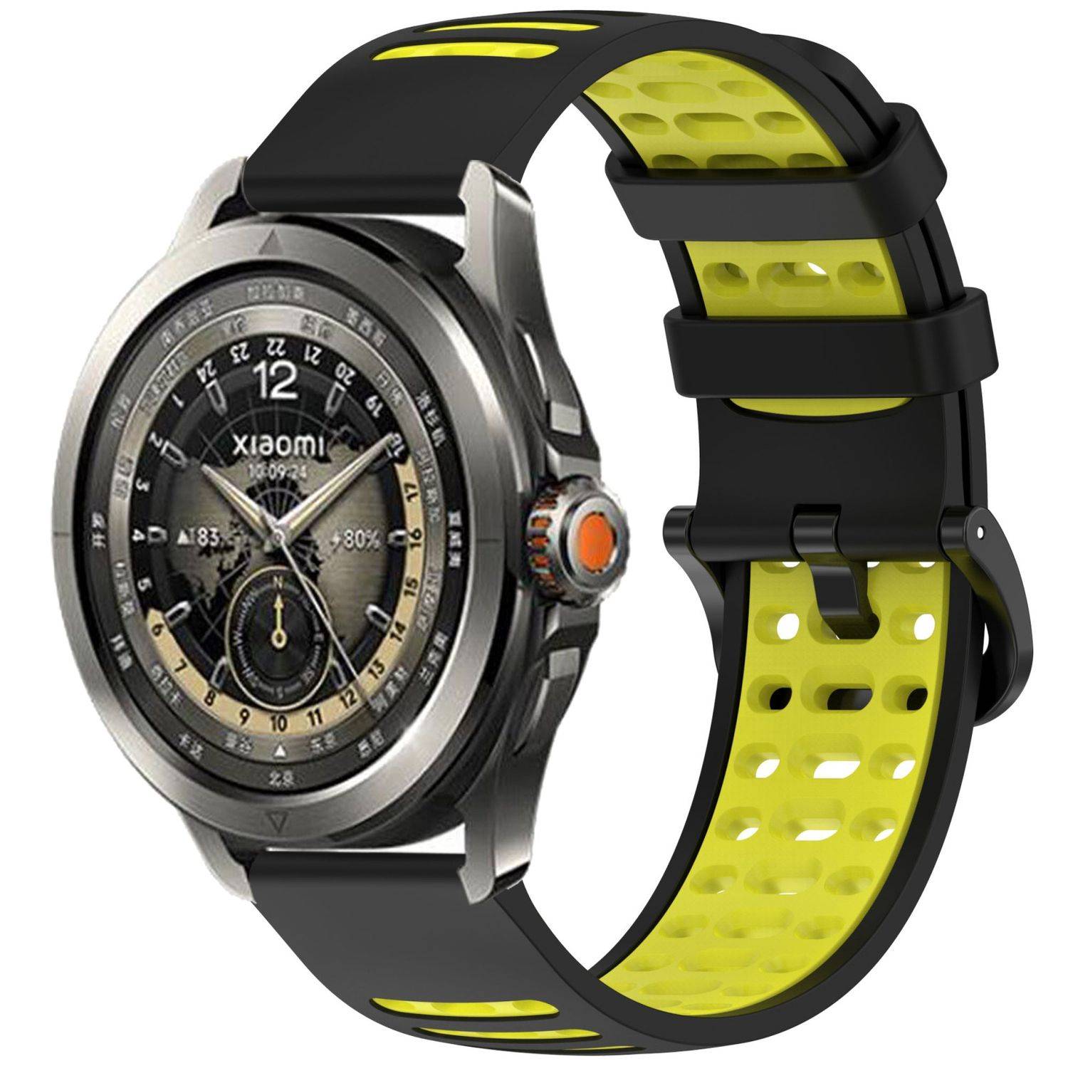 Für Xiaomi Watch S4 Sport Two Color Silikon Ersatz Watch Armband mit Schnellverschluss Schwarz