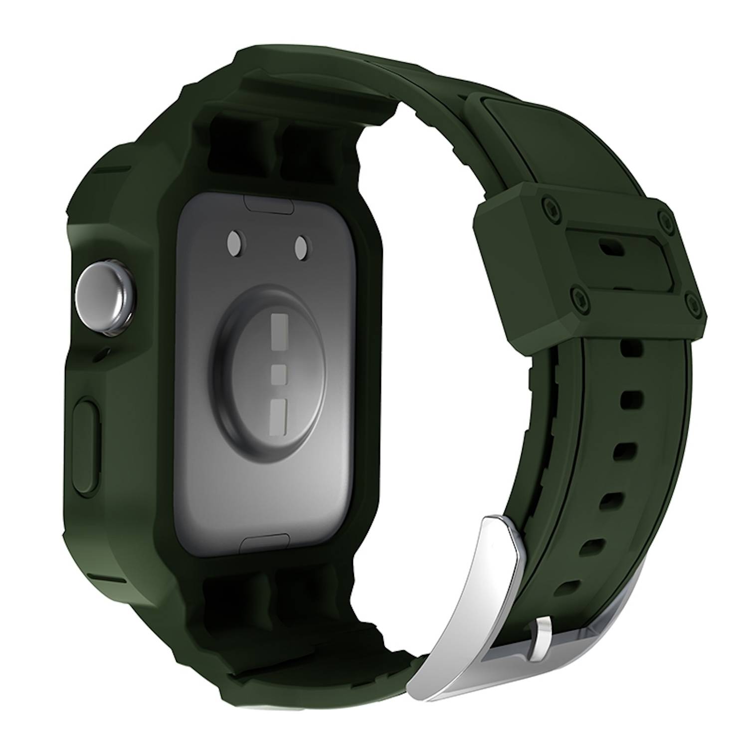 Für Huawei Watch Fit 3 TPU Uhrenarmband mit integriertem Gehäuse Ersatz Armband Dunkelgrün