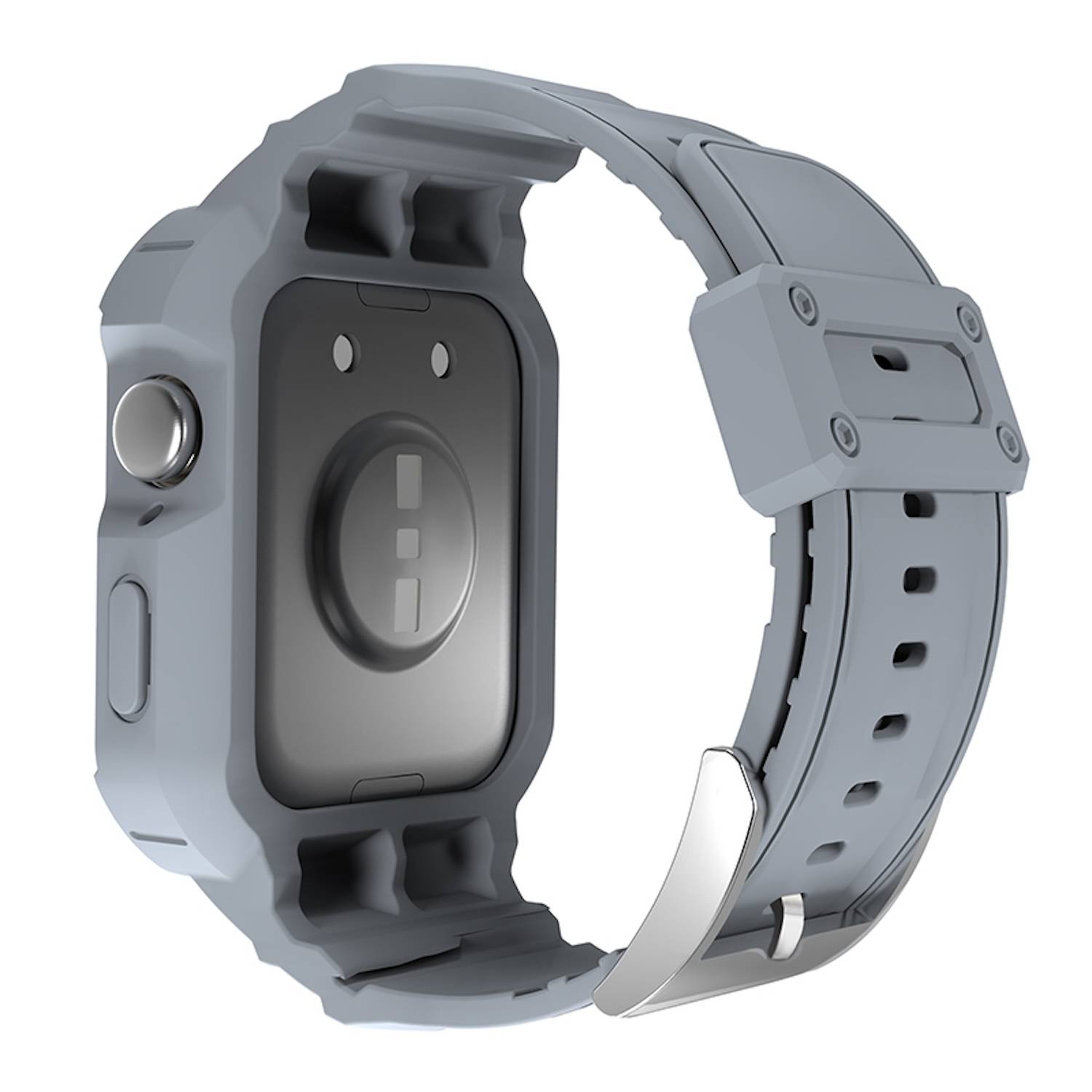 Für Huawei Watch Fit 3 TPU Uhrenarmband mit integriertem Gehäuse Ersatz Armband Grau