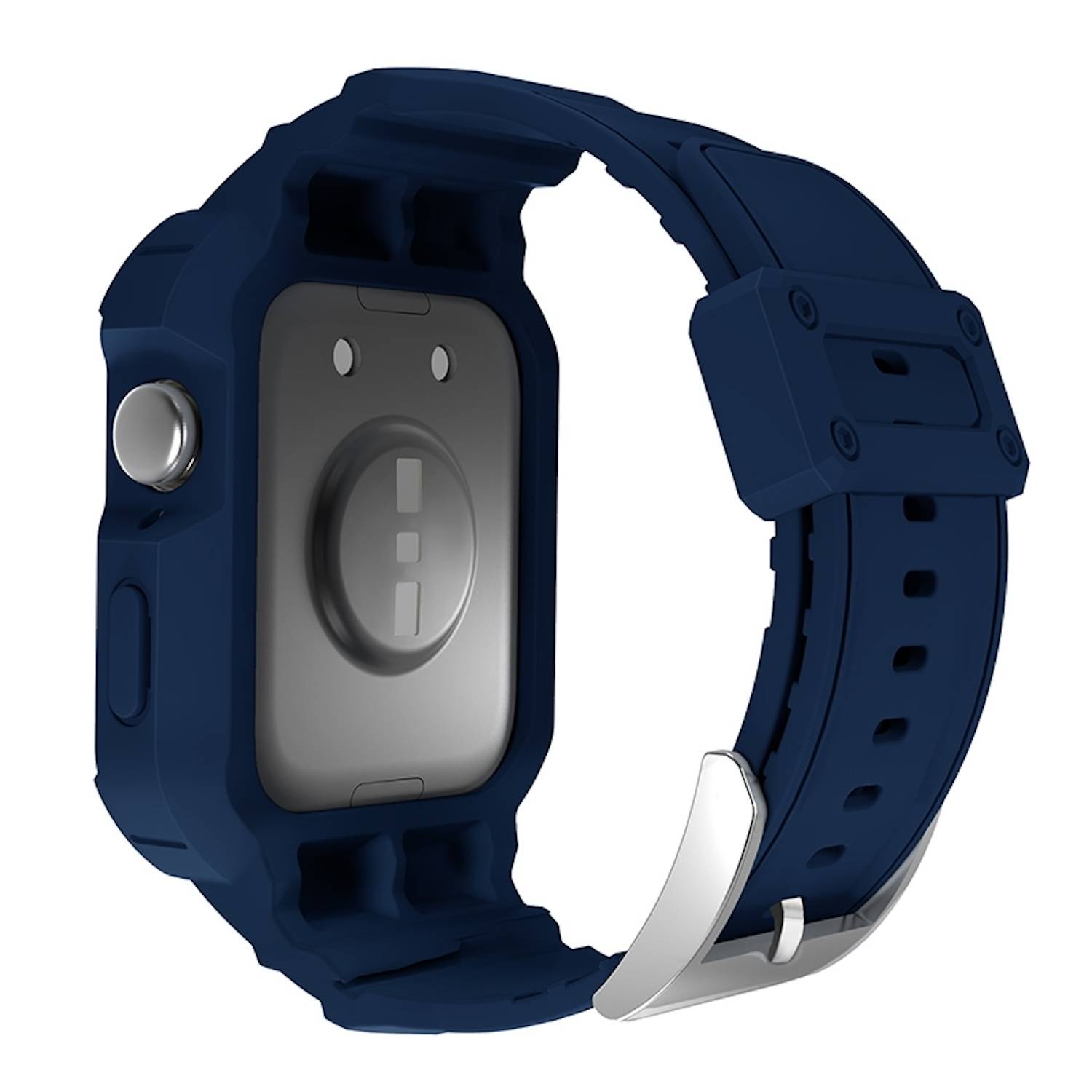 Für Huawei Watch Fit 3 TPU Uhrenarmband mit integriertem Gehäuse Ersatz Armband Dunkelblau