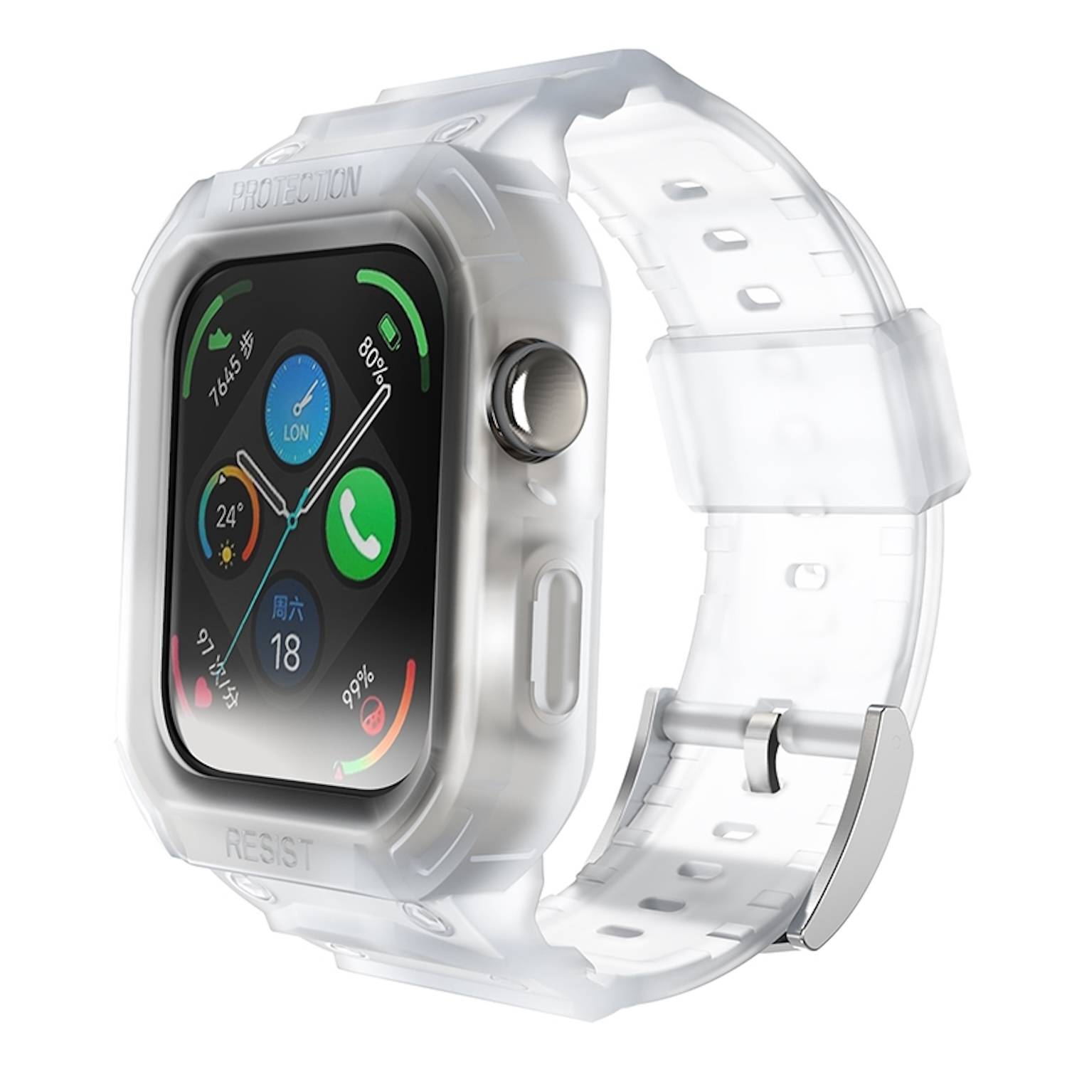 Für Huawei Watch Fit 3 TPU Uhrenarmband mit integriertem Gehäuse Ersatz Armband Transparent