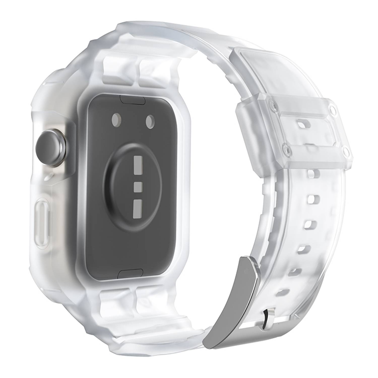 Für Huawei Watch Fit 3 TPU Uhrenarmband mit integriertem Gehäuse Ersatz Armband Transparent