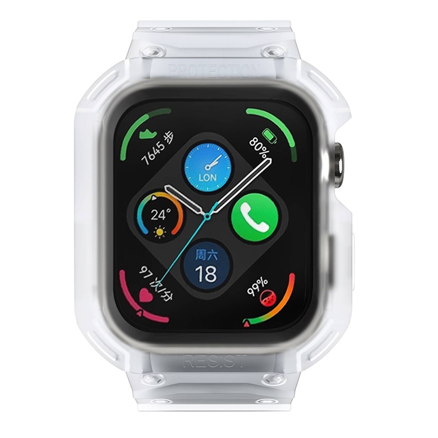 Für Huawei Watch Fit 3 TPU Uhrenarmband mit integriertem Gehäuse Ersatz Armband Transparent