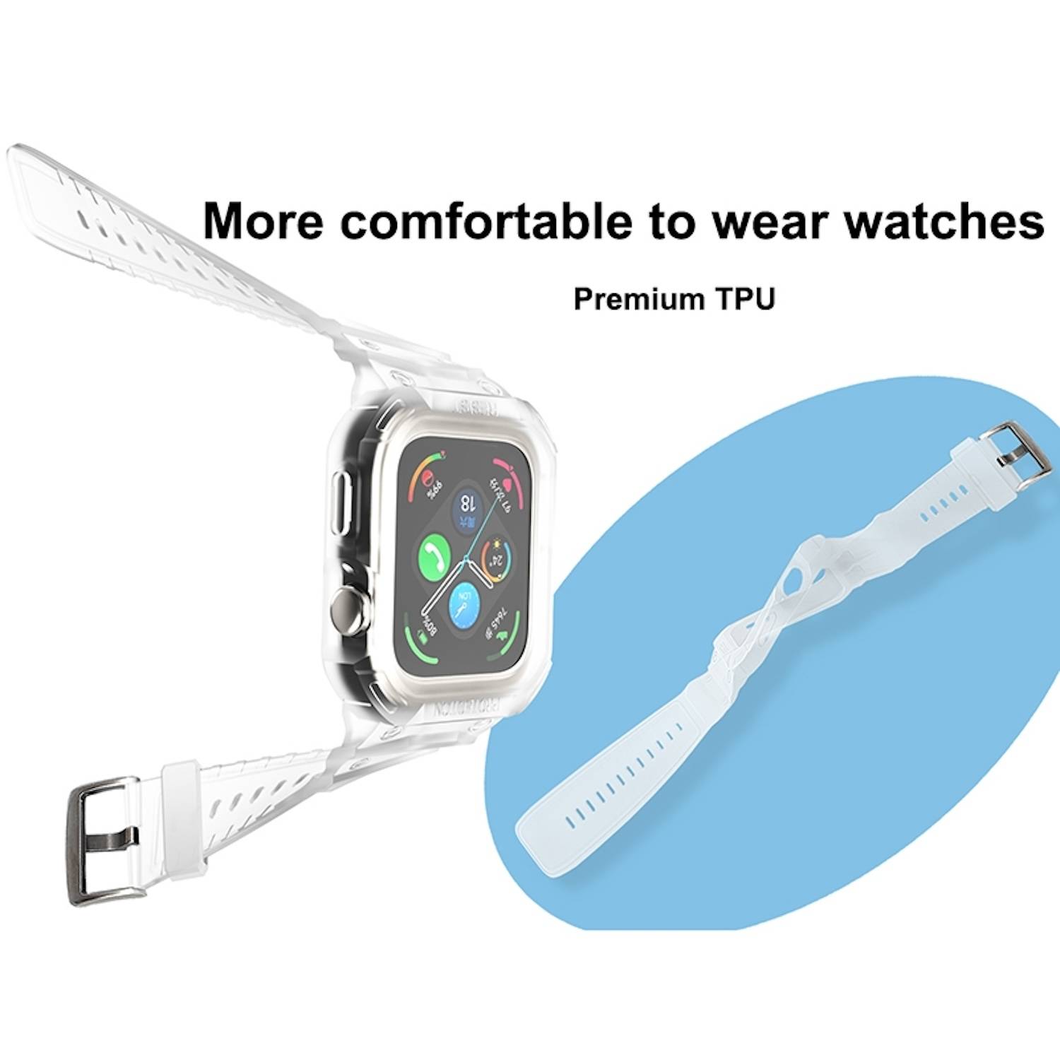 Für Huawei Watch Fit 3 TPU Uhrenarmband mit integriertem Gehäuse Ersatz Armband Transparent