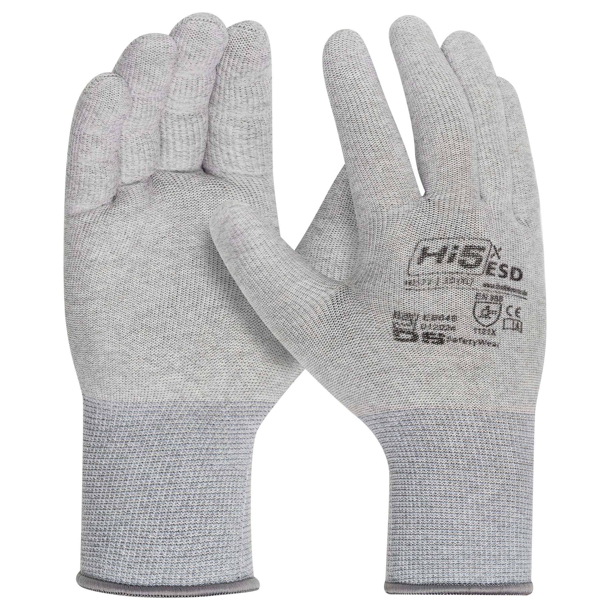 Hi5 X ESD Handschuhe, Carbon/Spandex, grau