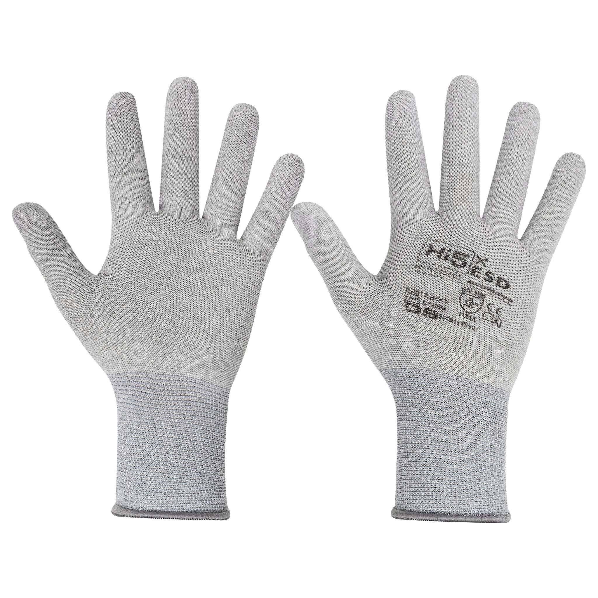 Hi5 X ESD Handschuhe, Carbon/Spandex, grau