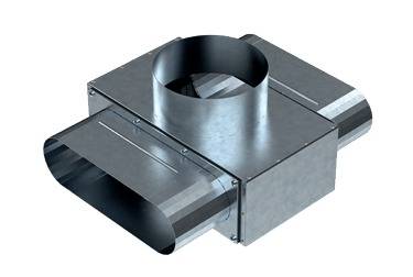 Übergangsstück 3 Ovalrohre auf rund f. D DRSO3-A30/A40 von Aereco - 530842