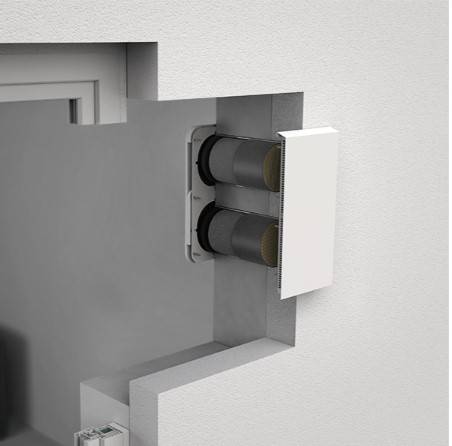 Wetterschutzgitter DUO Weiß, Slim Innenb Fertigbau-Set LAD select DUO mit 45 m³/h von Aereco - 200096