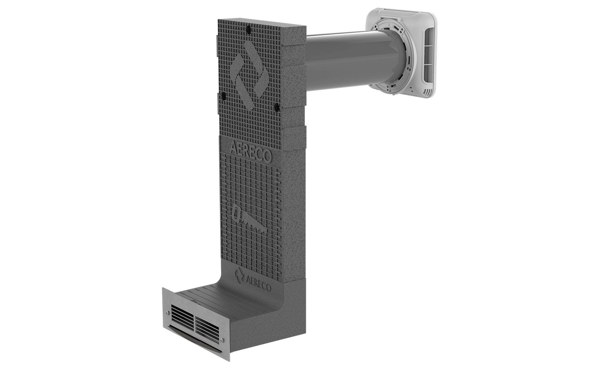 ALD-Set feuchtegeführt für die Wand / La ZUWAH EPP Slim 90° von Aereco - 110196