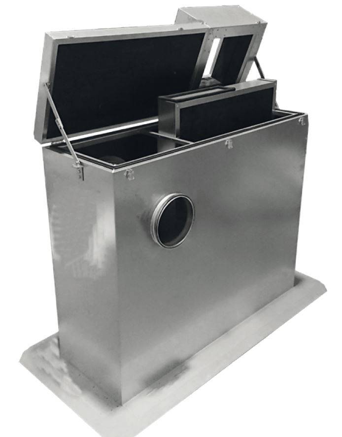S&amp;P JAAL2A-300 H1050 - Sockelschalldämpfer mit Anschlussstutzen - L012470097