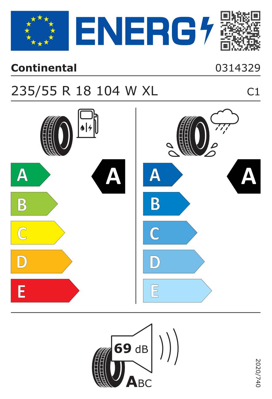 Continental UltraContact NXT - ContiRe.Tex ( 235/55 R18 104W XL CRM, EVc, mit Felgenrippe )