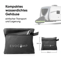 EVOCAMP Deichselabdeckung für Wohnwagen – Wasserdichte Anhängerdeichsel Abdeckung mit reflektierenden Streifen – Ideal für Anhänger, Pferde- & EVOCAMP Deichselabdeckung für Wohnwagen – Wasserdichte Anhängerdeichsel Abdeckung mit reflektierenden Streifen – Ideal für Anhänger, Pferde- &
