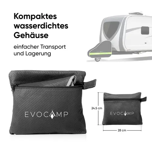 EVOCAMP Deichselabdeckung für Wohnwagen – Wasserdichte Anhängerdeichsel Abdeckung mit reflektierenden Streifen – Ideal für Anhänger, Pferde- & EVOCAMP Deichselabdeckung für Wohnwagen – Wasserdichte Anhängerdeichsel Abdeckung mit reflektierenden Streifen – Ideal für Anhänger, Pferde- &
