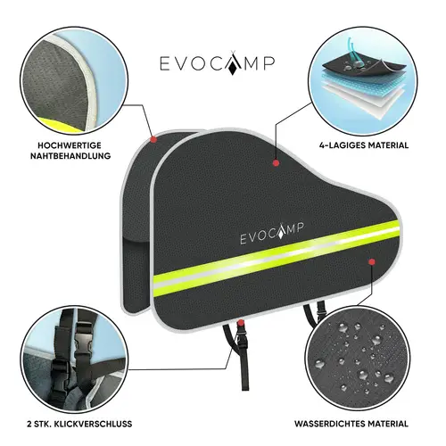 EVOCAMP Deichselabdeckung für Wohnwagen – Wasserdichte Anhängerdeichsel Abdeckung mit reflektierenden Streifen – Ideal für Anhänger, Pferde- & EVOCAMP Deichselabdeckung für Wohnwagen – Wasserdichte Anhängerdeichsel Abdeckung mit reflektierenden Streifen – Ideal für Anhänger, Pferde- &