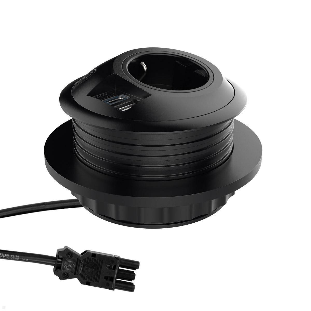 Dataflex Power PixelTUF Einbausteckdose 1x Steckdose, 1x USB-A, 1x USB-C (26.203...
