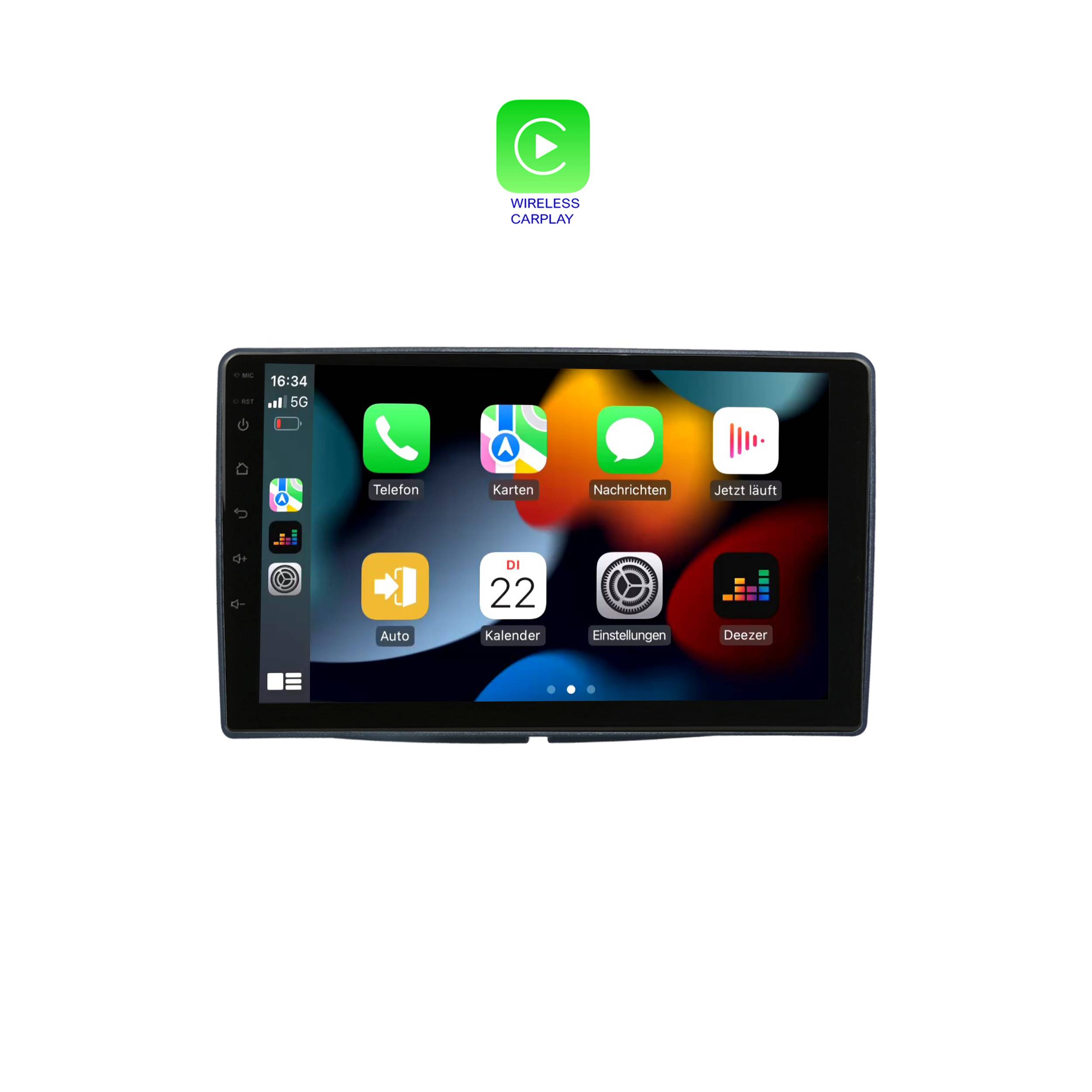 Für Fiat 500 16-19 9"Touch Android Autoradio GPS Navi CarPlay AndroidAuto