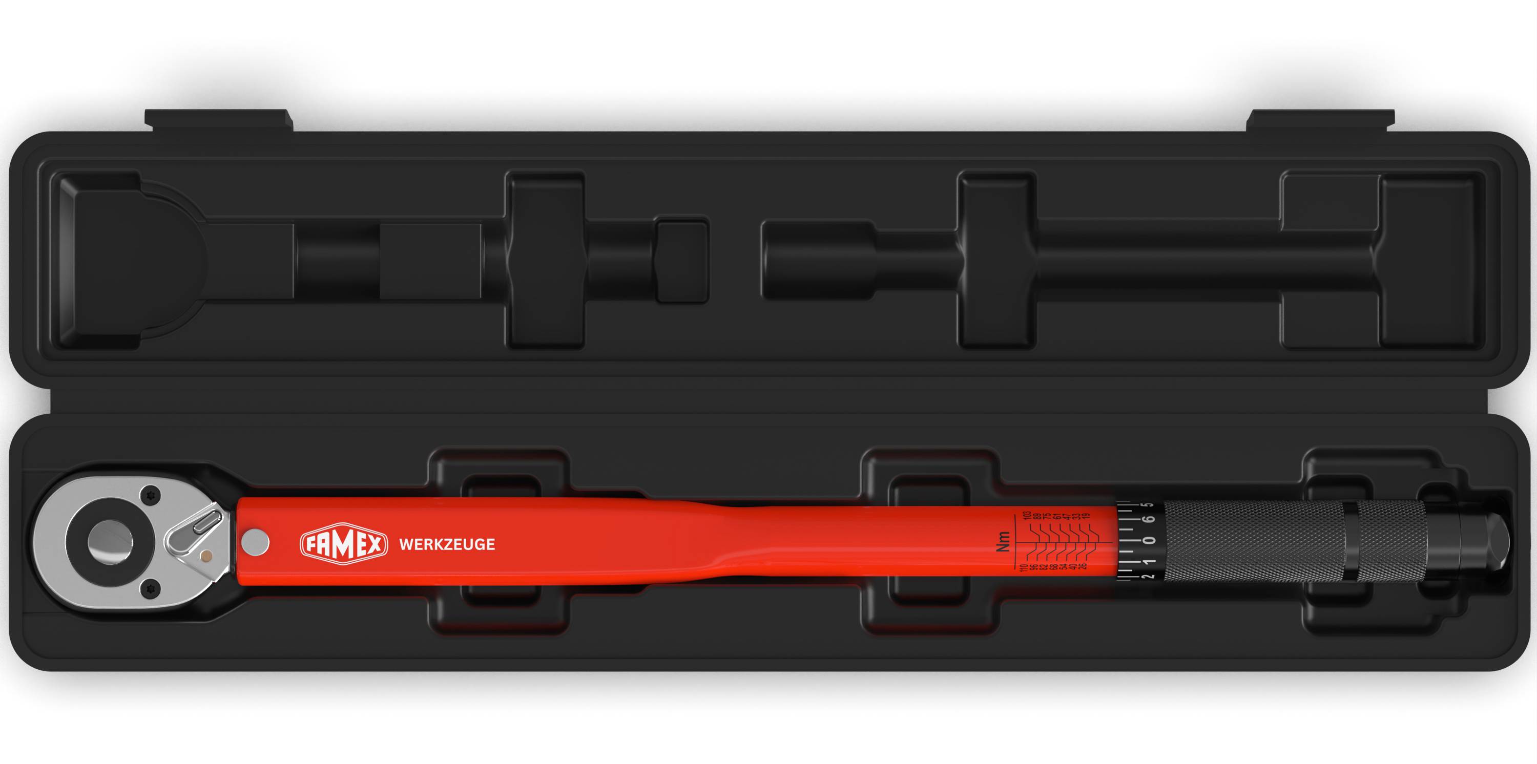 FAMEX 10877 Drehmomentschlüssel 3/8 Zoll (10mm)-Antrieb 5-70 Nm, Motorrad, Auto, Fahrrad, geprüft