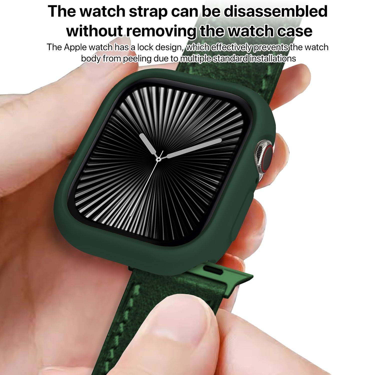 Für Apple Watch Series 10 42mm Candy Design Smart Watch TPU Gehäuse Hülle Dunkelgrün