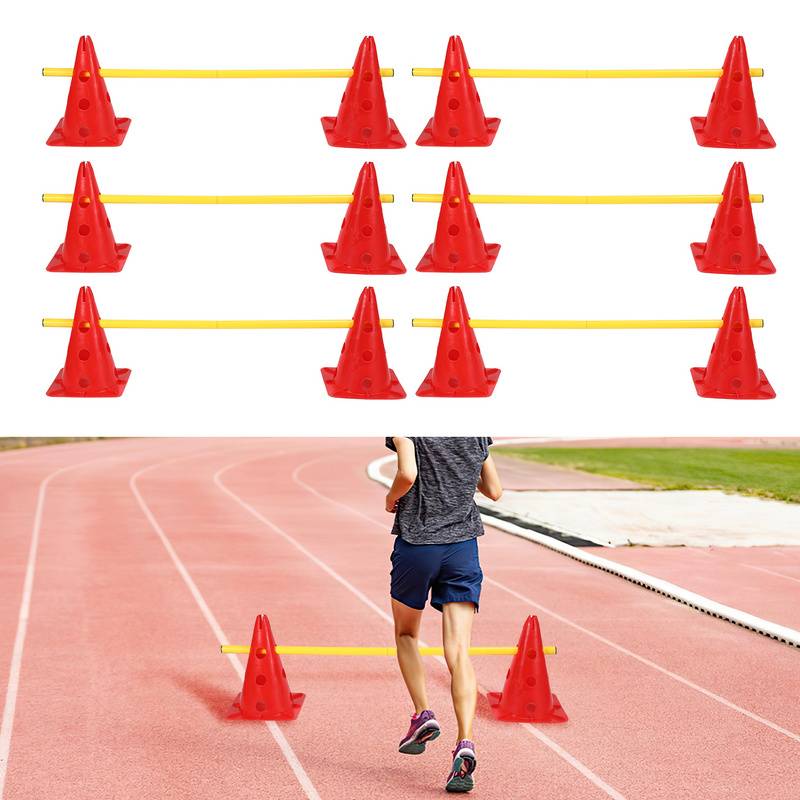 6er Steckhürden Set Agility Hürdenset Slalom Stangen Hunde Training Set Hürden, Kunststoff für Koordinationstraining