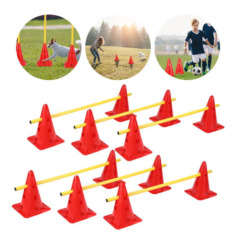6er Hürden Set Speed & Agility Hürdensatz, Höhenverstellbar Steckhürdenset Trainingsset, Springreiten Koordinationstraining für Multi-Sport