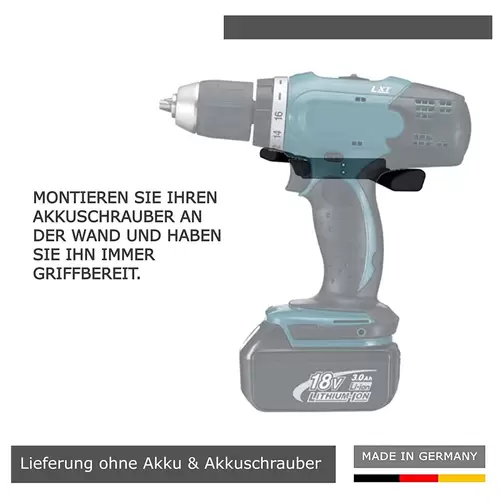 TronicXL Wand Halterung Halter Akkuschrauber Akkubohrer Wandhalterung z. B. für WORX 20V WX371 WX175.1 Werkzeughalter TronicXL Wand Halterung Halter Akkuschrauber Akkubohrer Wandhalterung z. B. für WORX 20V WX371 WX175.1 Werkzeughalter