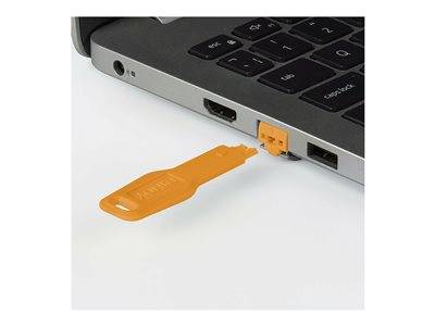LINDY RJ45 Port Schlösser Orange, 20 Stück Multimedia-Technik Notebookschlösser