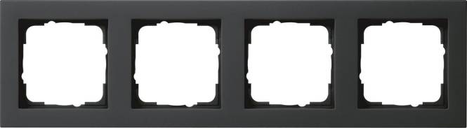 GIRA 021409 Abdeckrahmen 4fach E2 Schwarz matt Install.Baumaterial Schaltermat/Geb.Steu Schalter