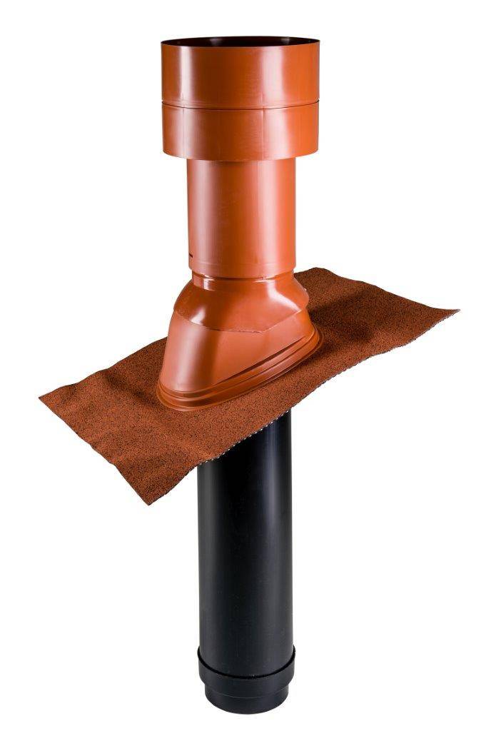 Pluggit Dachhaube gedämmt DN160 rot Kunststoff - DH160-KR