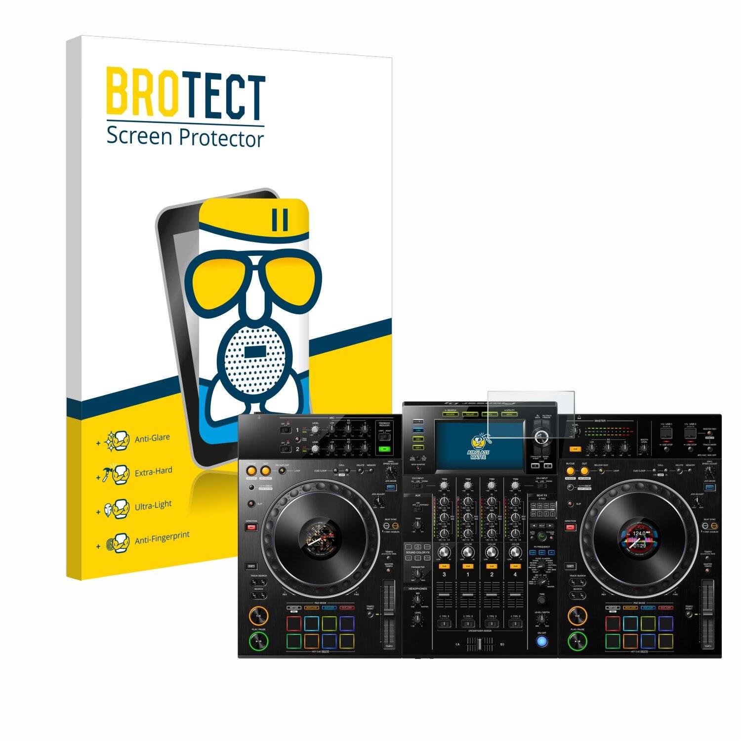 BROTECT AirGlass Matt Glas Panzer Folie für Pioneer XDJ