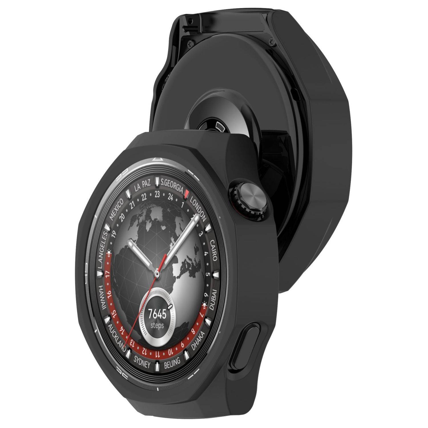 Für Huawei Watch GT 5 Pro 46mm Design PC Watch Schutz Gehäuse Hülle Schwarz