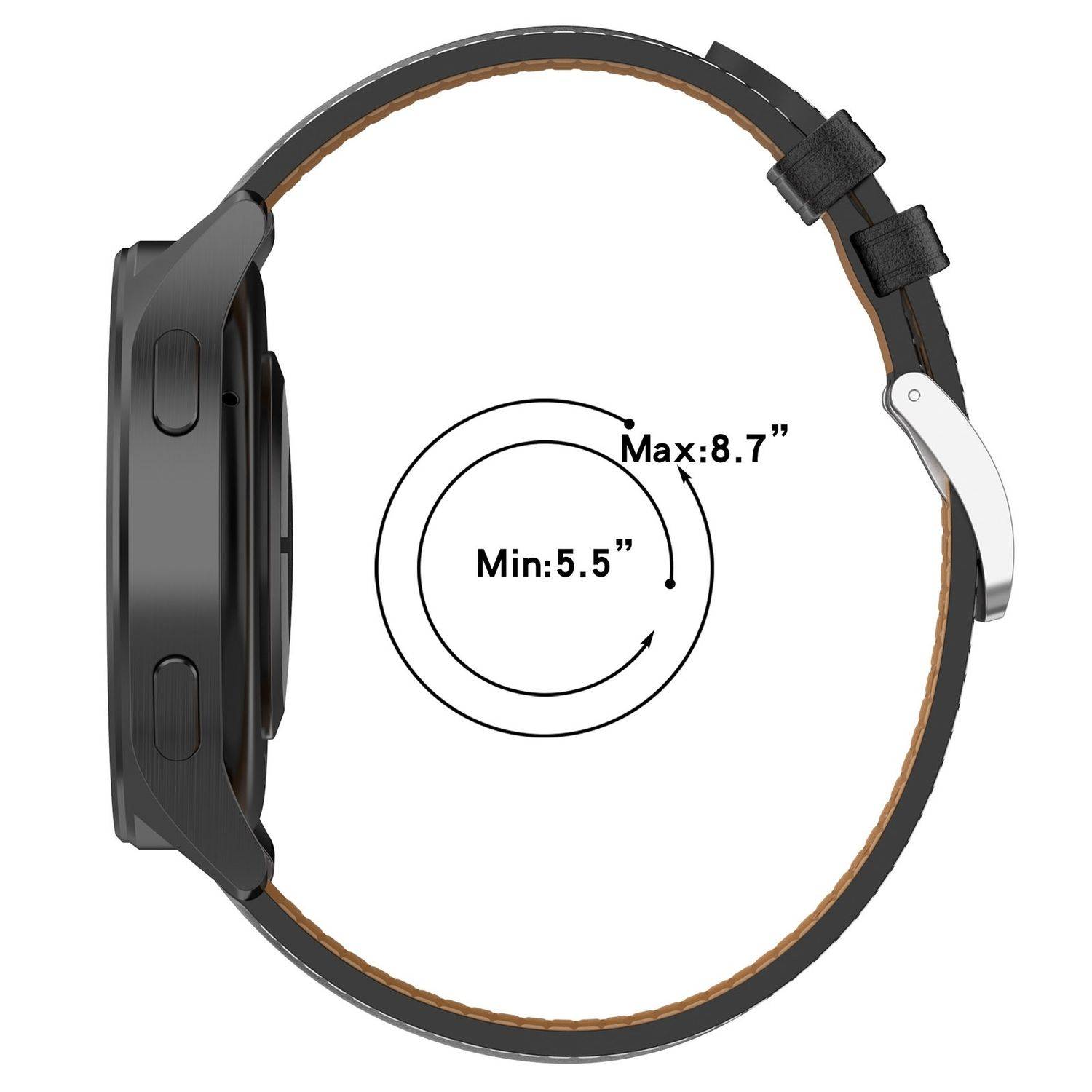 Für Xiaomi Watch S4 Sport Echtleder Armband mit Edelstahl-Schnellverschluss Hellbraun