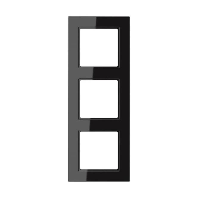 Jung Rahmen 3f.bruchsicher A5583BFSW f.waager.u.senkr.komb. schwarz Install.Baumaterial Schalter