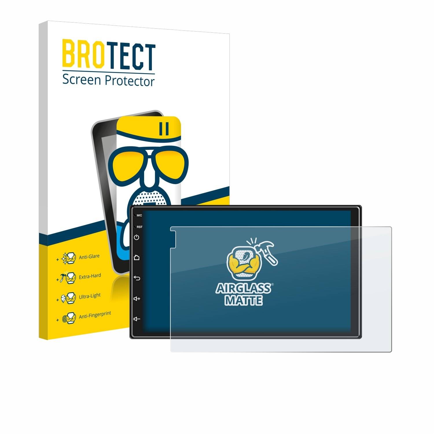 BROTECT AirGlass Matt Glas Panzer Folie für Ankeway Car Radio