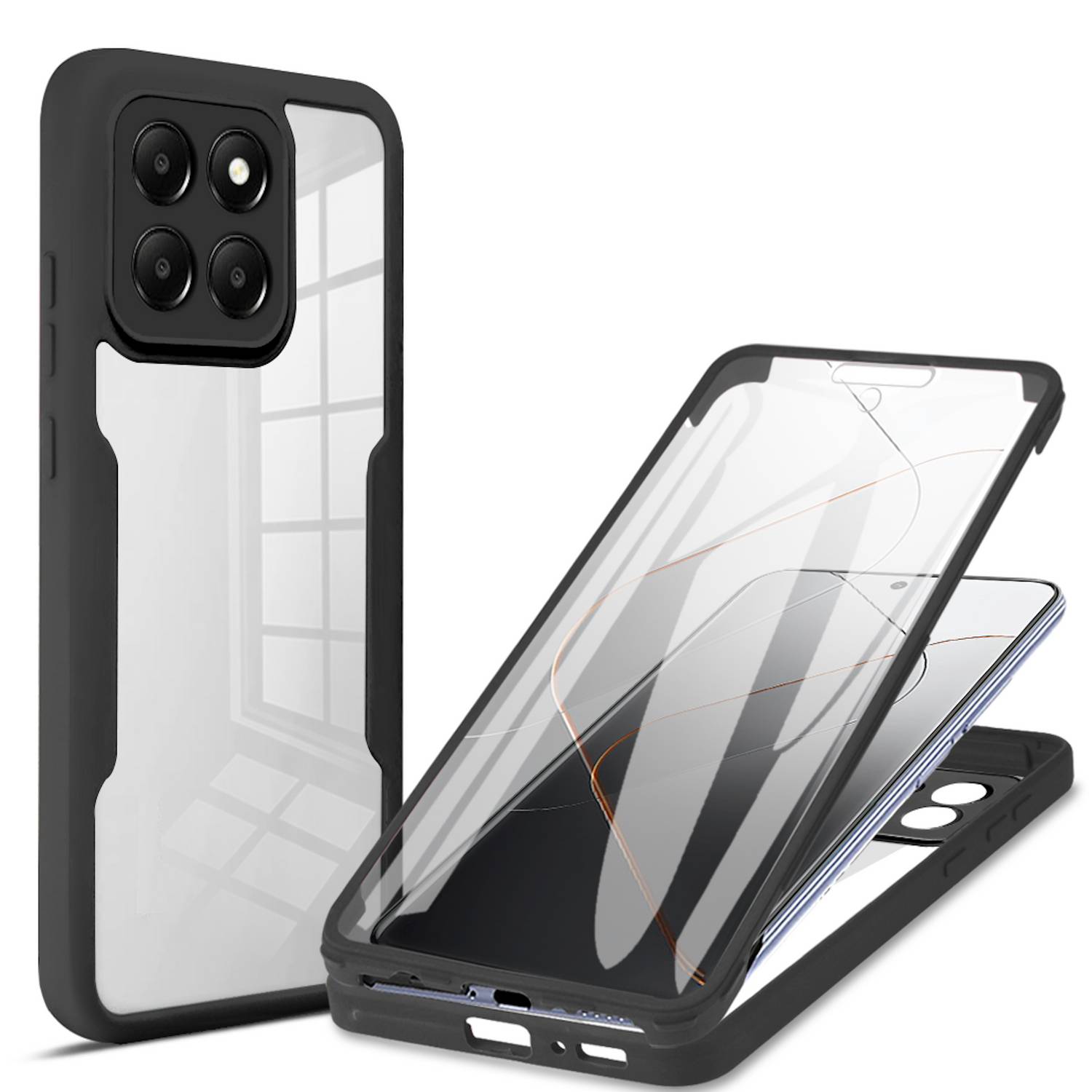 Für Xiaomi 14T Pro Full Cover 360 Grad Acrylic Hybrid TPU Schutz Hülle Schwarz