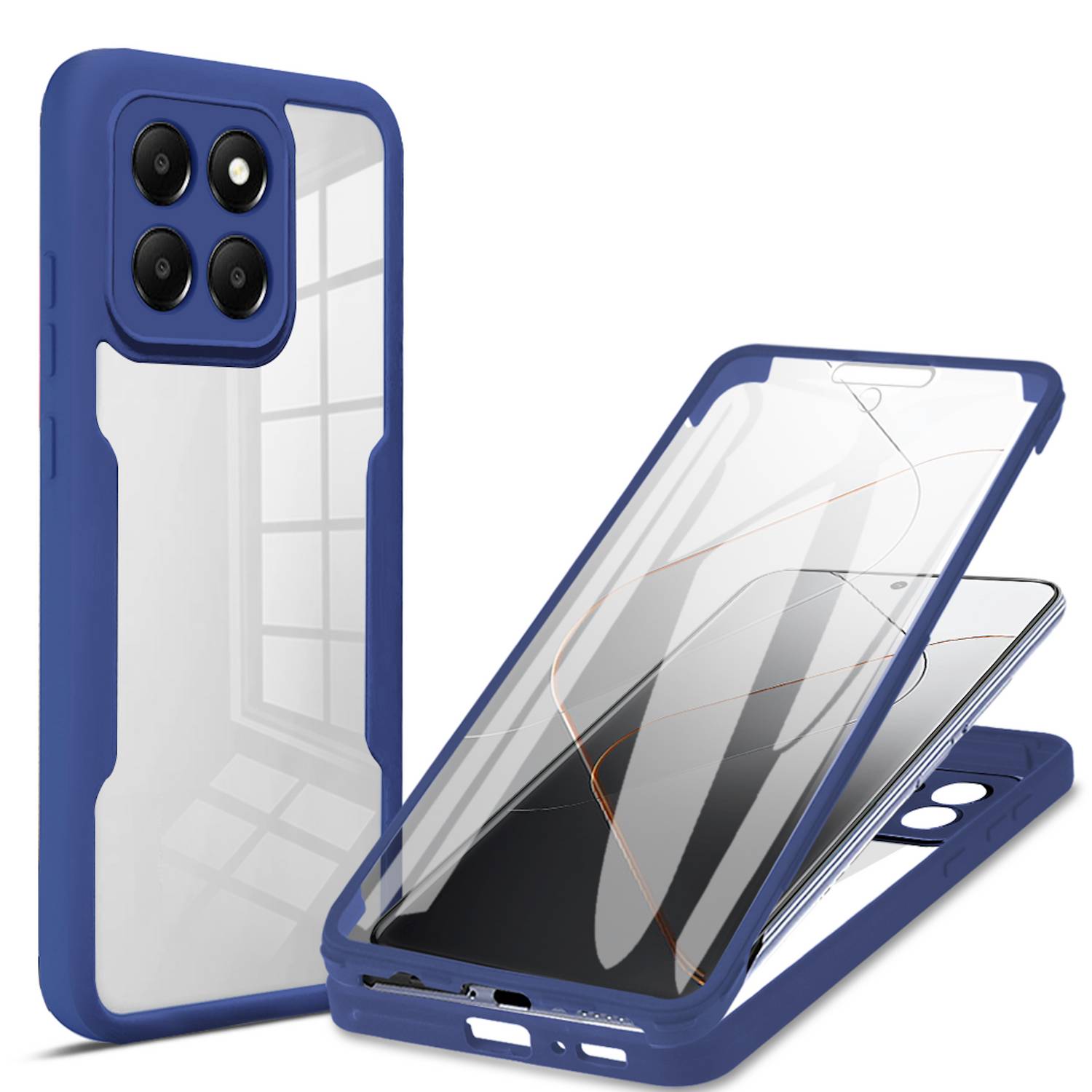 Für Xiaomi 14T Pro Full Cover 360 Grad Acrylic Hybrid TPU Schutz Hülle D- Blau