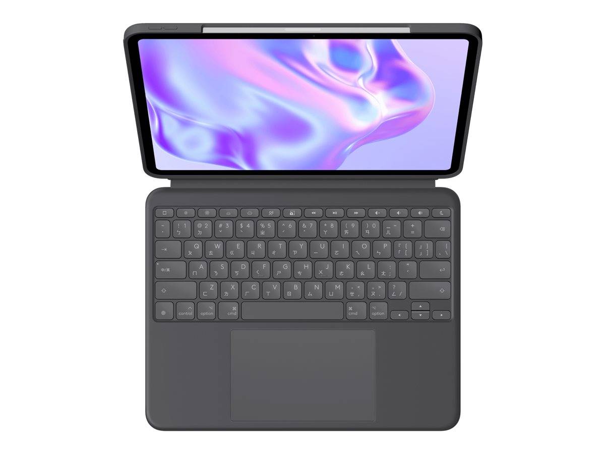 Logitech Combo Touch - Tastatur und Foliohülle - mit Trackpad - hinterleuchtet - Apple Smart connector - QWERTZ - Schwei