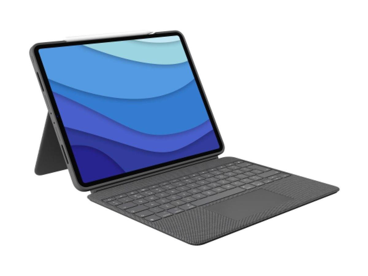 Logitech Combo Touch - Tastatur und Foliohülle - mit Trackpad - hinterleuchtet - Apple Smart connector - QWERTZ - Schwei