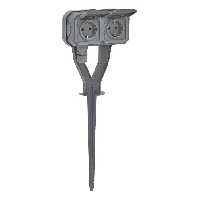 Legrand 069759L Plexo New Gartenpfahl 2-fach vorverdrahtete SSDO SL EB IP44 IK Install.Baumaterial