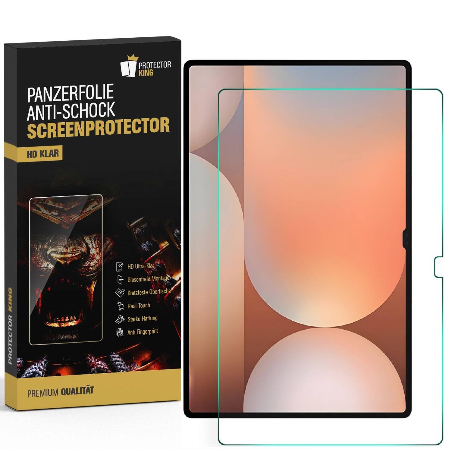 3x 9H Nano-Glass für Samsung Galaxy Tab S10 Ultra HD KLAR Displayschutz Schutzglas Schutzfolie Panzerfolie Panzerglas Screen-Protector ANTI-SHOK