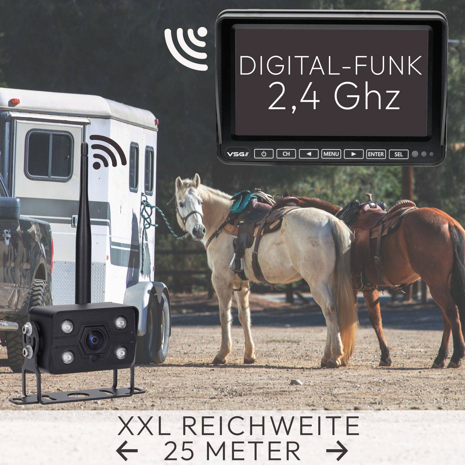 VSG24 7" FUNK-Set ELEMENT WIRED PRO HD | Wohnmobil & LKW bis 25 Meter RVS-24771