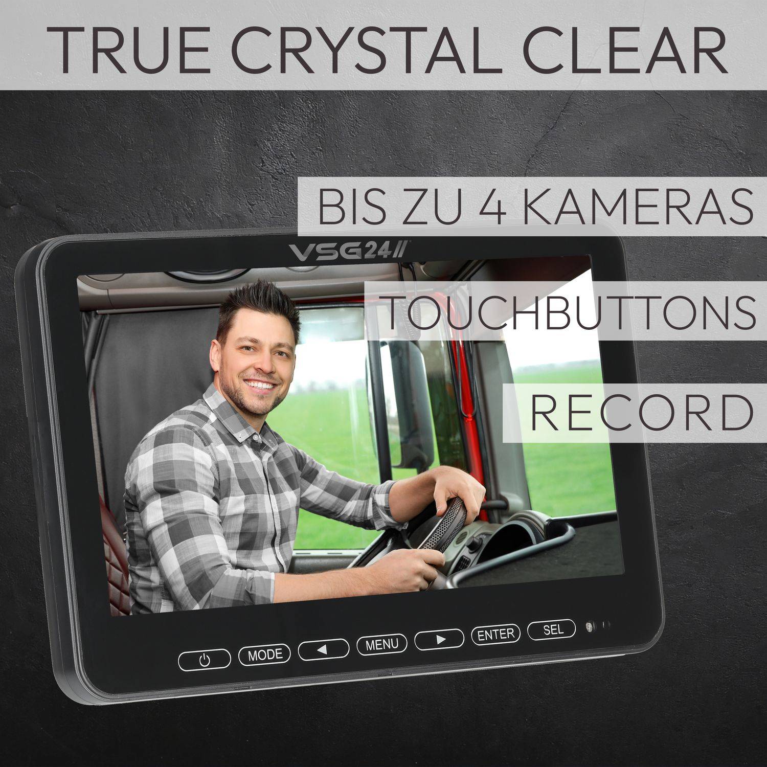VSG24 10" FUNK-Set ELEMENT WIRED PRO HD XL | mit 2 Kameras | Wohnmobil & LKW bis 25 Meter RVS-24776